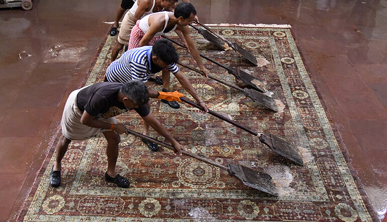 washig process In Rug Making