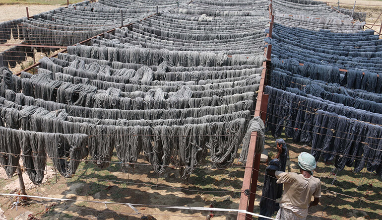 yarn drying process In Rug Making